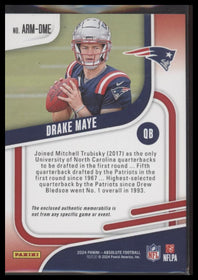 2024 Panini Absolute Absolute Rookie Materials Drake Maye #ARM-DME