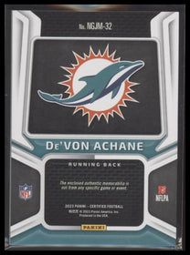 2023 Panini Certified Freshman Fabric Signatures Red De'Von Achane /199 Auto