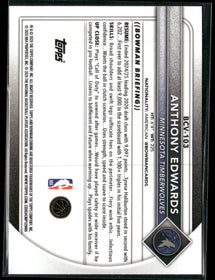 2025-26 Bowman Chrome Blue Refractors Anthony Edwards #/150 #BCV-103