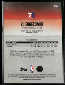 2025-26 Topps Signature Class Pandora Yellow Refractors VJ Edgecombe