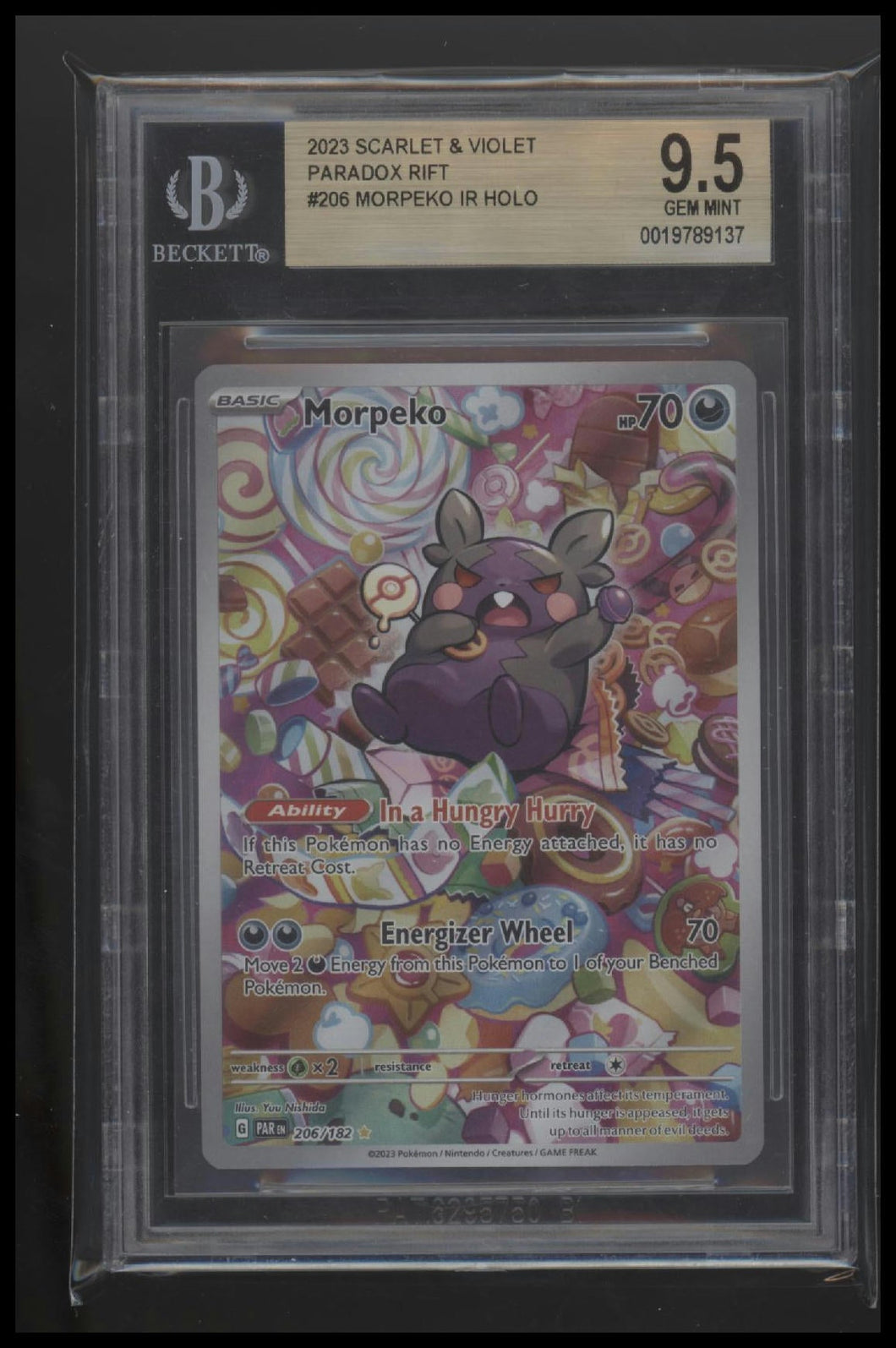 2023 Pokemon TCG Scarlet & Violet Paradox Rift Morpeko IR 9.5 BGS #206
