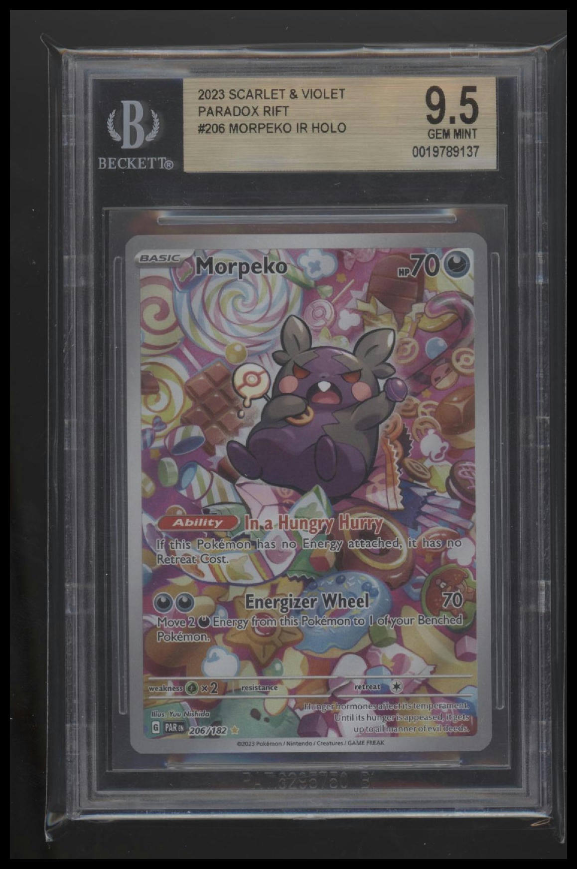 2023 Pokemon TCG Scarlet & Violet Paradox Rift Morpeko IR 9.5 BGS #206