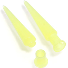 2 in 1 Yellow Glow in Dark Interchangeable Screw Fit Plug and Taper Set