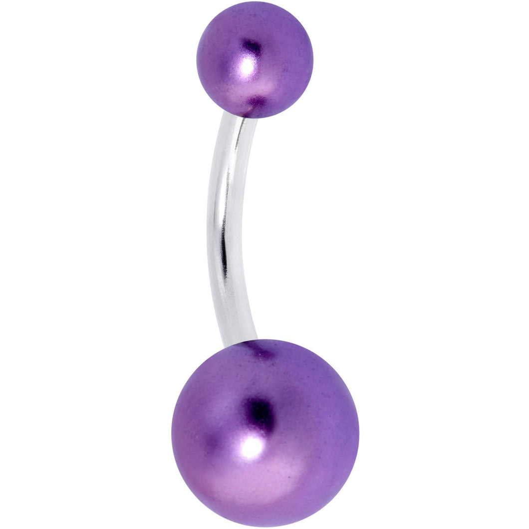 Purple Pearlescent Acrylic Ball Belly Ring
