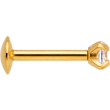 5/16 Clear 2mm Gem Gold IP Internally Threaded Labret Monroe Tragus