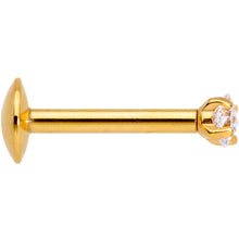 5/16 Clear Square CZ Gold PVD Internally Threaded Labret Monroe