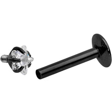 5/16 Clear Star CZ Gem Black PVD Internally Threaded Labret Monroe