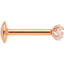 5/16 Clear Star CZ Gem Rose Gold PVD Internally Threaded Labret Monroe
