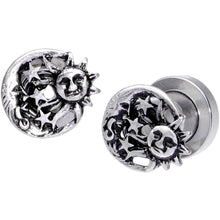 Cosmic Sun and Moon Screw Fit Tunnel Plug Set 6mm to 25mm