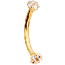 3/8 Clear Gem Anodized Curved Eyebrow Ring Set of 3