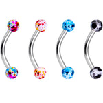 5/16 Color Splash Curved Eyebrow Ring Set of 4