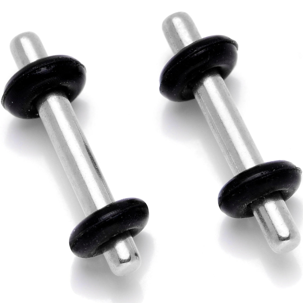 Stainless Steel Micro Straight Plug Set 14G to 8G