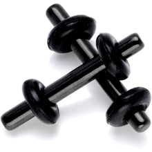 Black Anodized Titanium Micro Straight Plug Set 14G to 8G