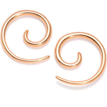 Rose Gold Tone Anodized Titanium Micro Spiral Taper Set 12G to 8G