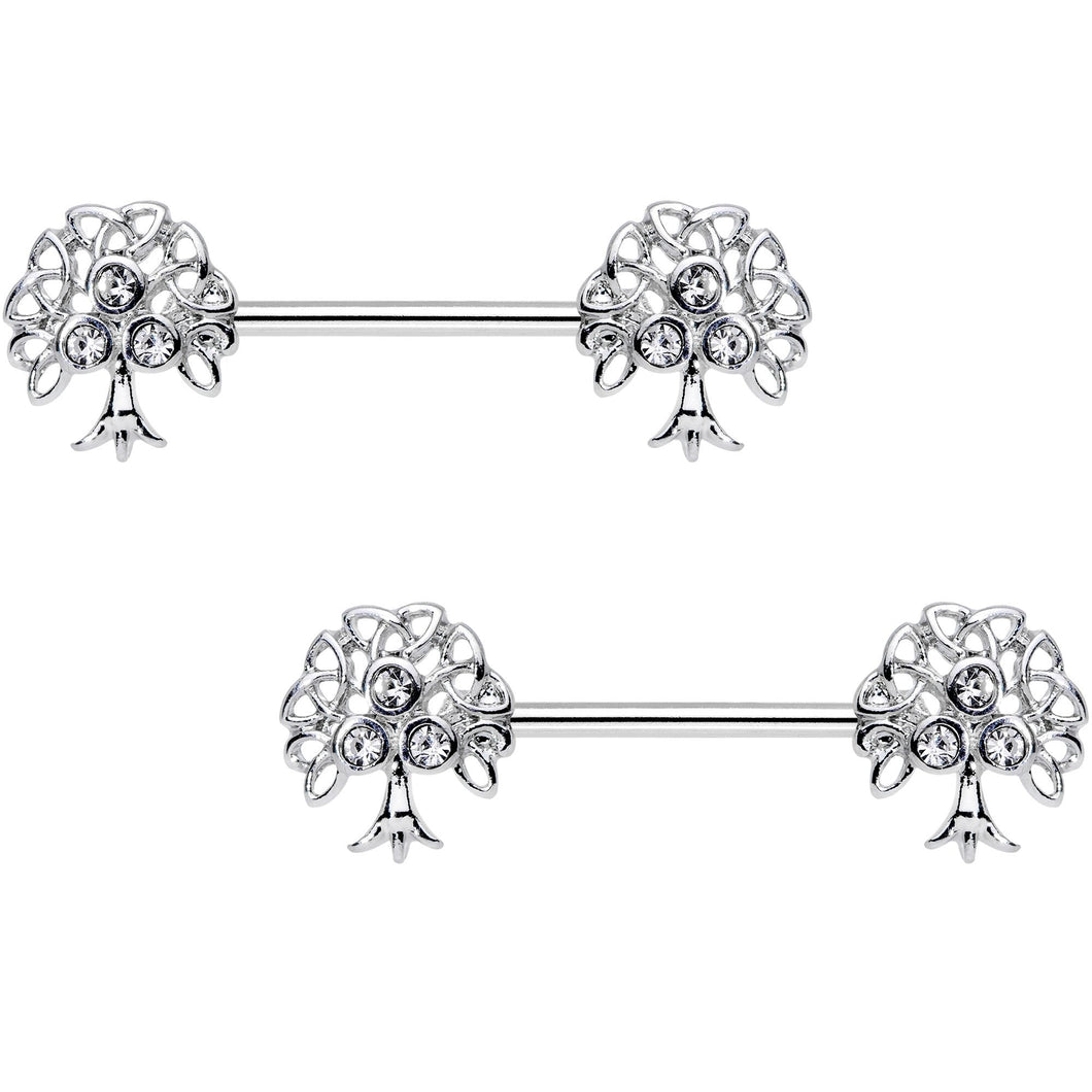 9/16 Clear Gem Trio Fruit Tree Barbell Nipple Ring Set