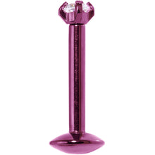 16G 5/16 Purple Titanium Internally Threaded Gem Labret Monroe