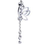 Clear Gem Delightful Dragonfly Dangle Top Mount Belly Ring