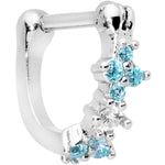 16G 5/16 Aqua Gem Sparkle Hinged Cartilage Clicker