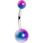 Purple Blue Pearlescent Acrylic Ball Belly Ring