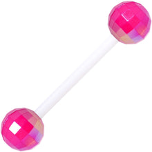 Pink Red Disco Ball Bioplast Barbell Tongue Ring Set of 4