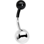 Black and Steel Tone Two Tone Belly Ring