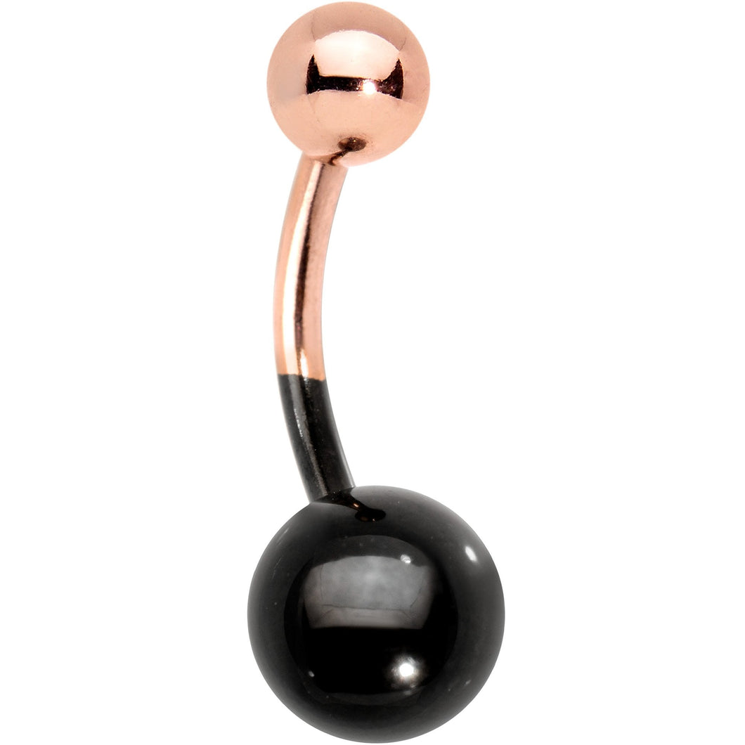 Black and Rose Gold Tone Two Tone Belly Ring