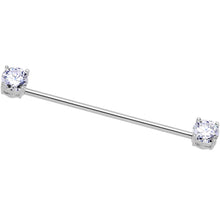 14G Clear CZ Gem End to End Industrial Barbell 38mm