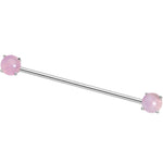 Pink Amethyst End to End Industrial Barbell 38mm
