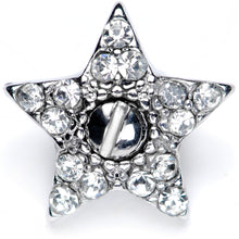 14G Clear Gem 10mm Five Point Star Dermal Top