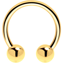 Solid 14K Yellow Gold 16G Horseshoe - 1/2 4mm Balls