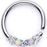 16G 5/16 White Synthetic Opal Blingy Seamless Circular Ring