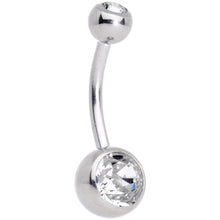 Clear Teal Gem Belly Ring Set of 2 Created with Crystals