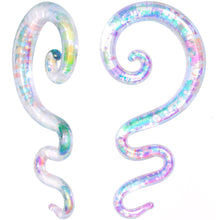 White Glass Shimmer Zig Zag Spiral Taper Set 5mm to 8mm