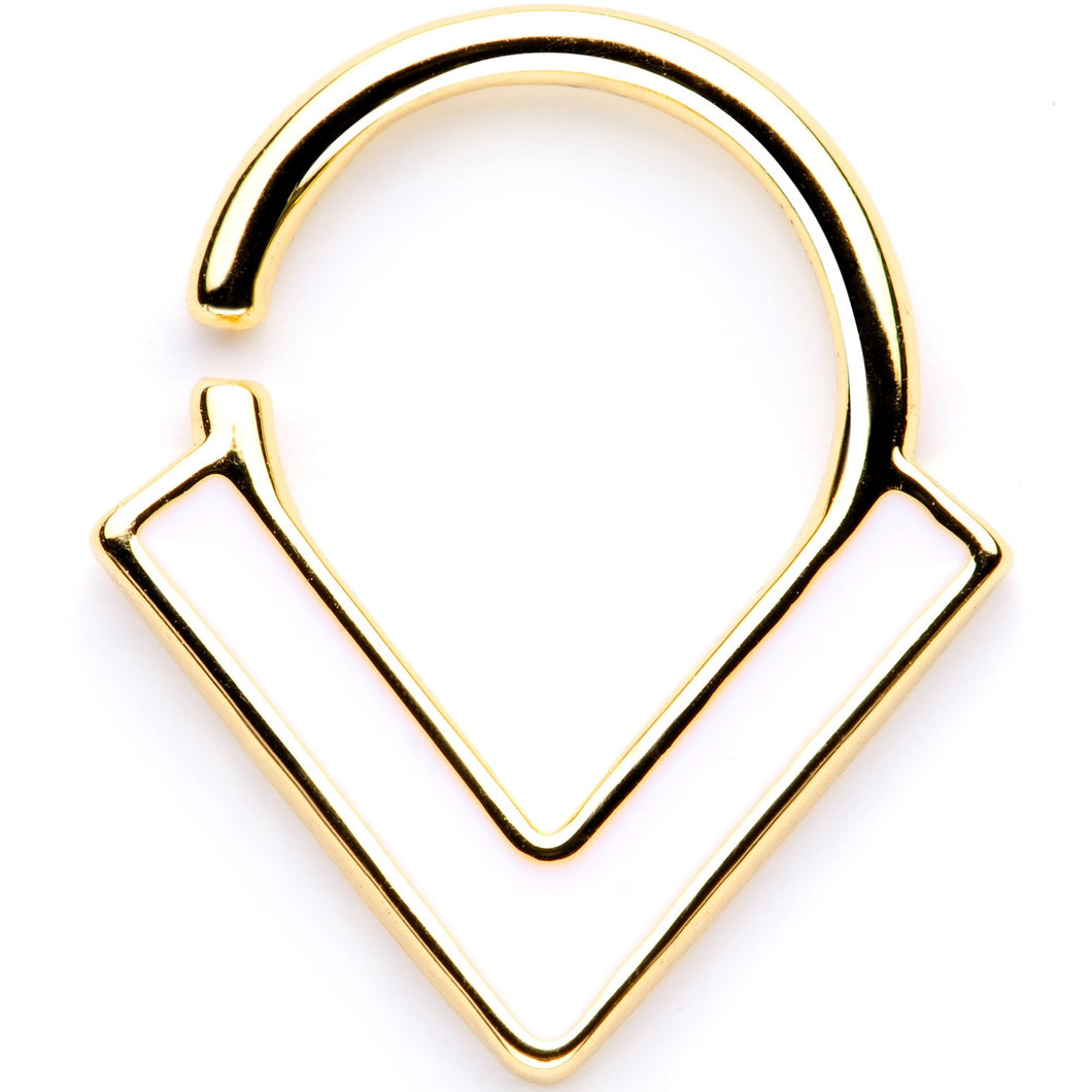 16G Gold Tone Anodized Flying V Seamless Circular Ring
