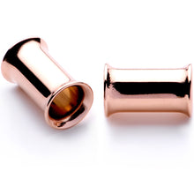 Rose Gold Tone Anodized Steel Double Flare Tunnel Plug Set 4mm to 16mm