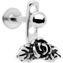 16G 3/8 Kissed Rose Flower Dangle Cartilage Tragus Helix Piercing