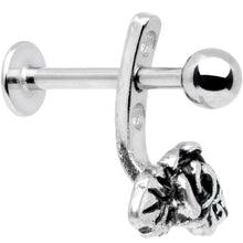 16G 3/8 Kissed Rose Flower Dangle Cartilage Tragus Helix Piercing