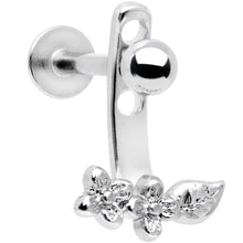 16G 3/8 Leafy Flowers Dangle Cartilage Tragus Helix Piercing