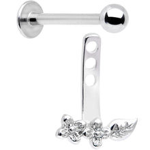 16G 3/8 Leafy Flowers Dangle Cartilage Tragus Helix Piercing