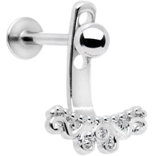 Clear Gem Victorian Swirl Dangle Cartilage Tragus Helix Piercing