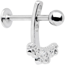 Clear Gem Victorian Swirl Dangle Cartilage Tragus Helix Piercing