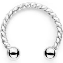 16G 3/8 Pink Faux Opal Twisted Horseshoe Closure Ring Set