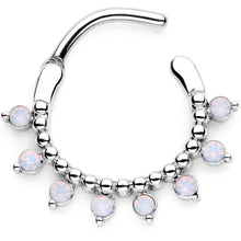16G 3/8 White Faux Opal Twisted Hoseshoe and Clicker Set of 3