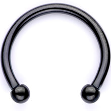 16G Teal Faux Opal Black Anodized Twisted Horseshoe Clip On Fake Septum Ring Set