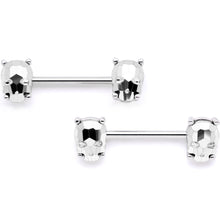 14G 9/16 1/2 Sugar Skull Captive Ring Barbell Nipple Ring Set