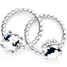 14G 9/16 Clear Gem Supernova So Twisted BCR Captive Ring Set