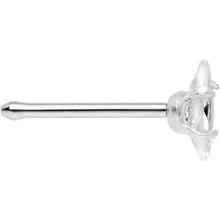 20G 1/4 Clear CZ Gem Ellipse Nose Bone