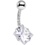 Clear CZ Gem Party Princess Seriously Twisted Belly Ring