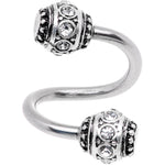 Clear CZ Gem Festival Season Spiral Twister Belly Ring