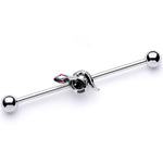 Red Gem Slither Snake Industrial Barbell 38mm